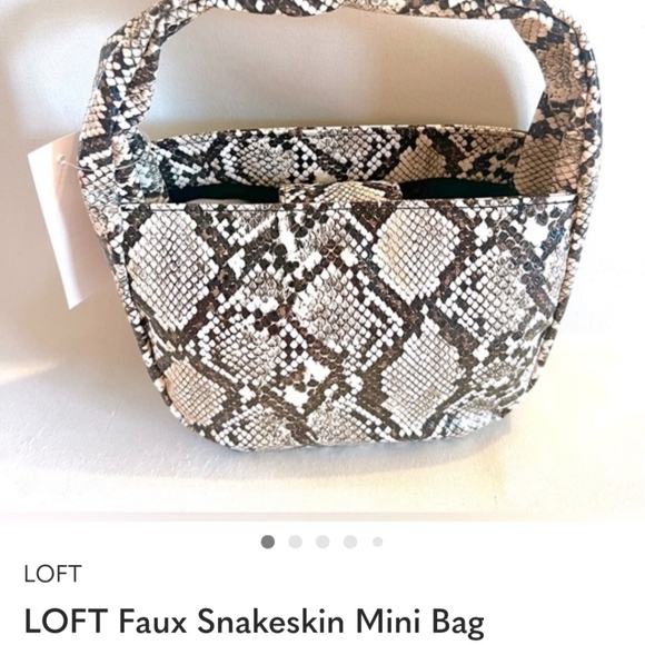 LOFT Handbags - LOFT Snakeskin Pattern Mini Bag - Black and White..NWT